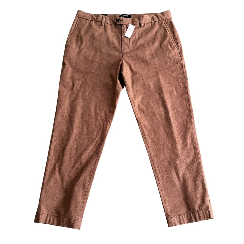 NWT Banana Republic Men 38x27 Grayson Slim Tapered Fit Pants Rust Brown Textured